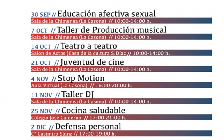 Programado un ciclo de talleres para los jóvenes reinosanos