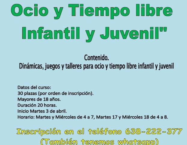 Ya puedes apuntarte al Curso de Recursos en el Ocio y Tiempo Libre Infantil y Juvenil