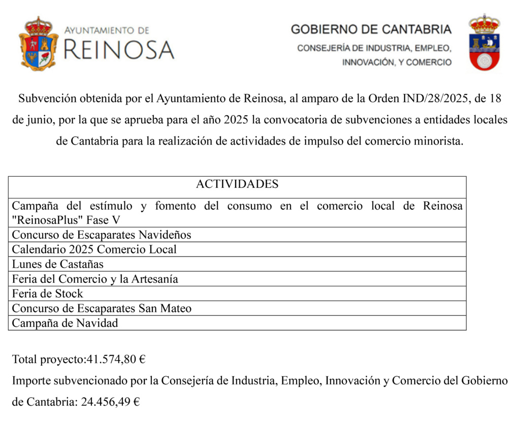 Subvención comercio minorista