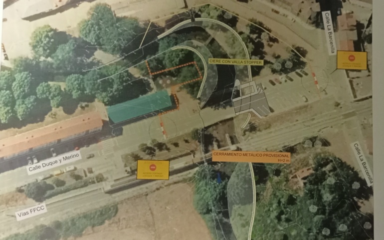 Corte al tráfico de Duque y Merino por la obra de incremento de la capacidad del puente  sobre el Híjar