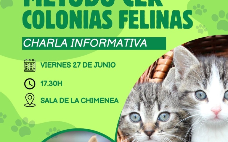 El Ayuntamiento organiza una charla sobre el método CER en colonias felinas urbanas