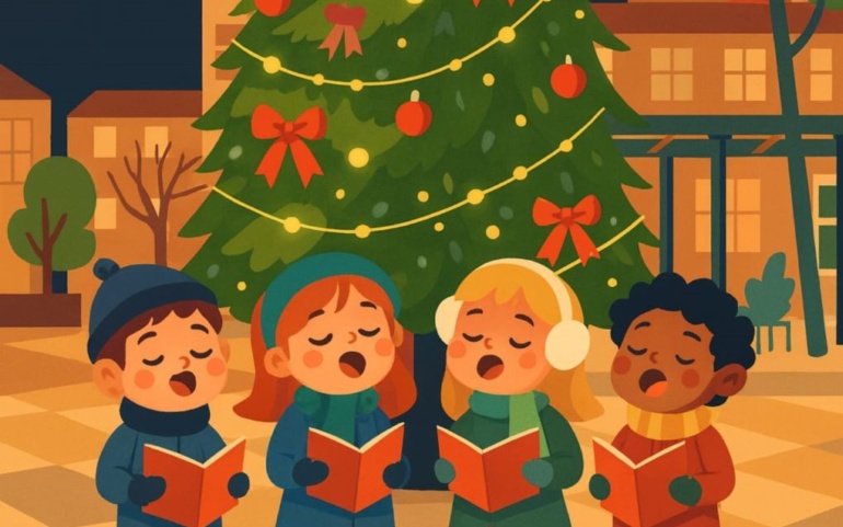 Villancicos cantados por escolares para dar la bienvenida a la Navidad