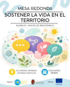 Cartel de la mesa redonda "Sostener la vida en el territorio"