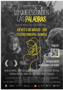 Cartel de la proyección del documental "Lo que esconden las palabras"